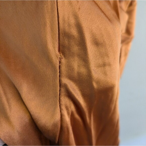 Something Navy Orange Halter Satin Gown Size XS - Picture 9 of 11